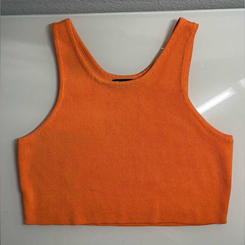 orange crop top